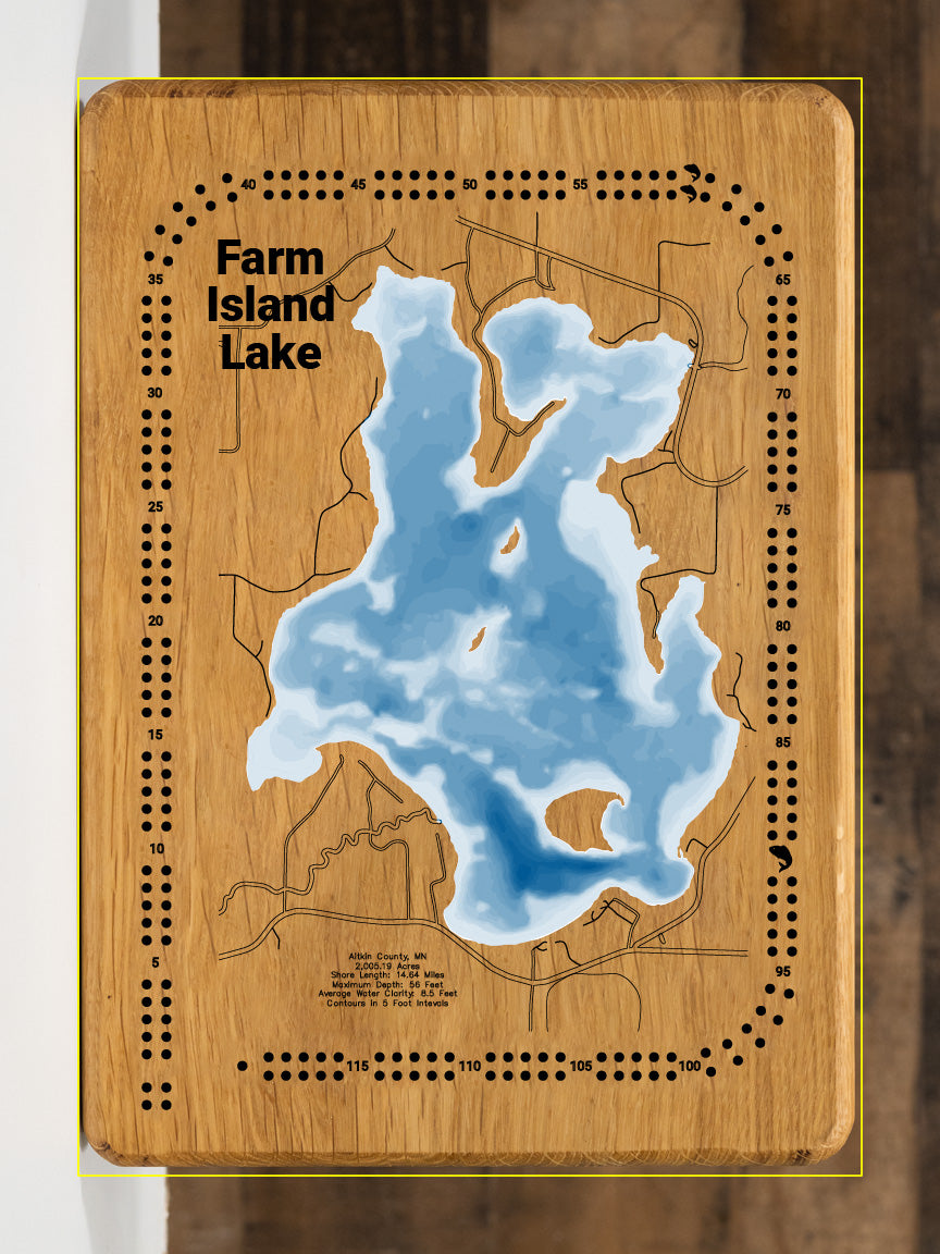 Farm Island Lake as a Cribbage Board