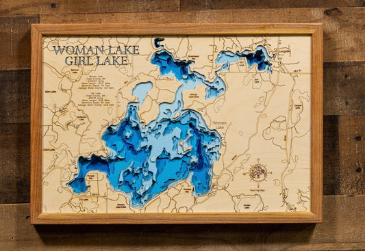 Minnesota Lake Maps: Handcrafted 3D Wooden Lake Maps for Your Cabin or Lake Home
