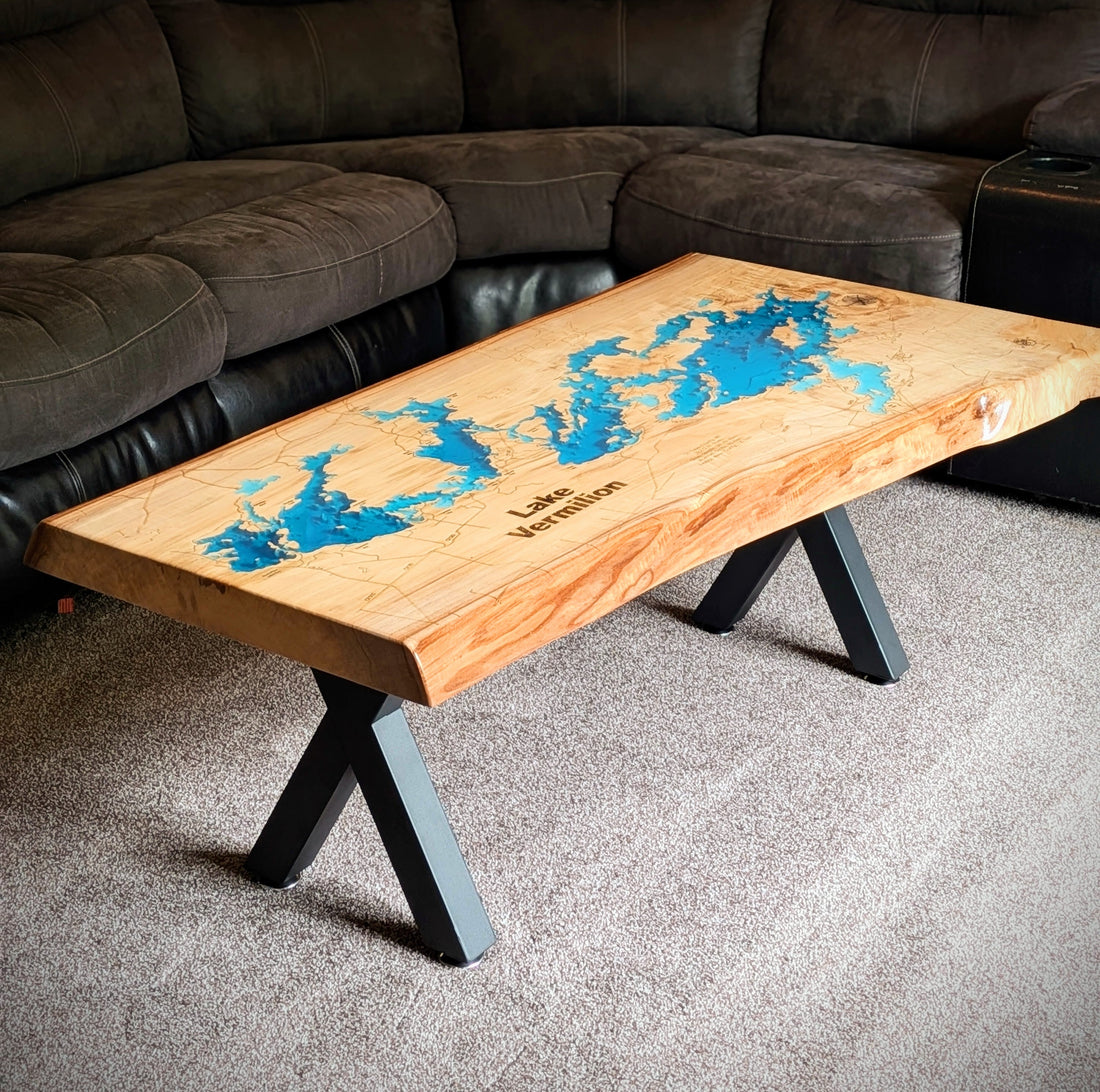Custom Lake Map Tables: Bring Your Lake Into the Living Room