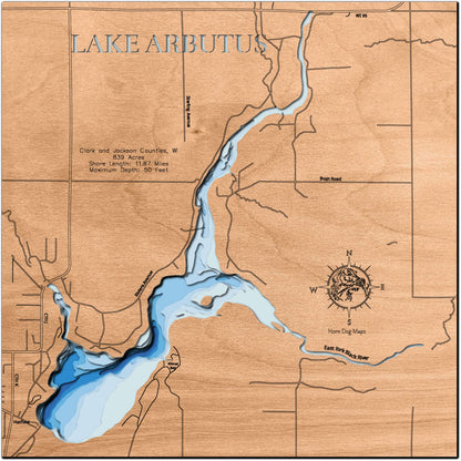 Lake Arbutus in Clark and Jackson Counties, WI