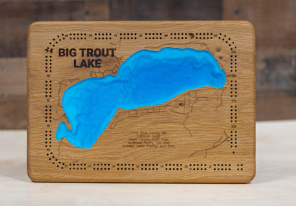 Big Trout Lake in Crow Wing County, MN custom 3D wood map, perfect for home decor and gifts.