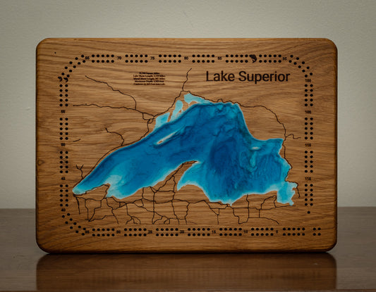 Front of Oak Cribbage Board