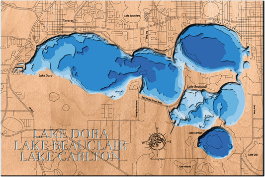 Lake Dora, Lake Beauclair, and Lake Carlton in Lake County, FL