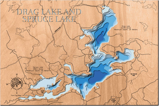 Drag and Spruce Lakes in Haliburton County, Ontario Canada