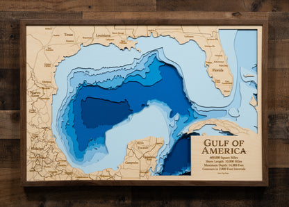 Gulf of America with Walnut Frame