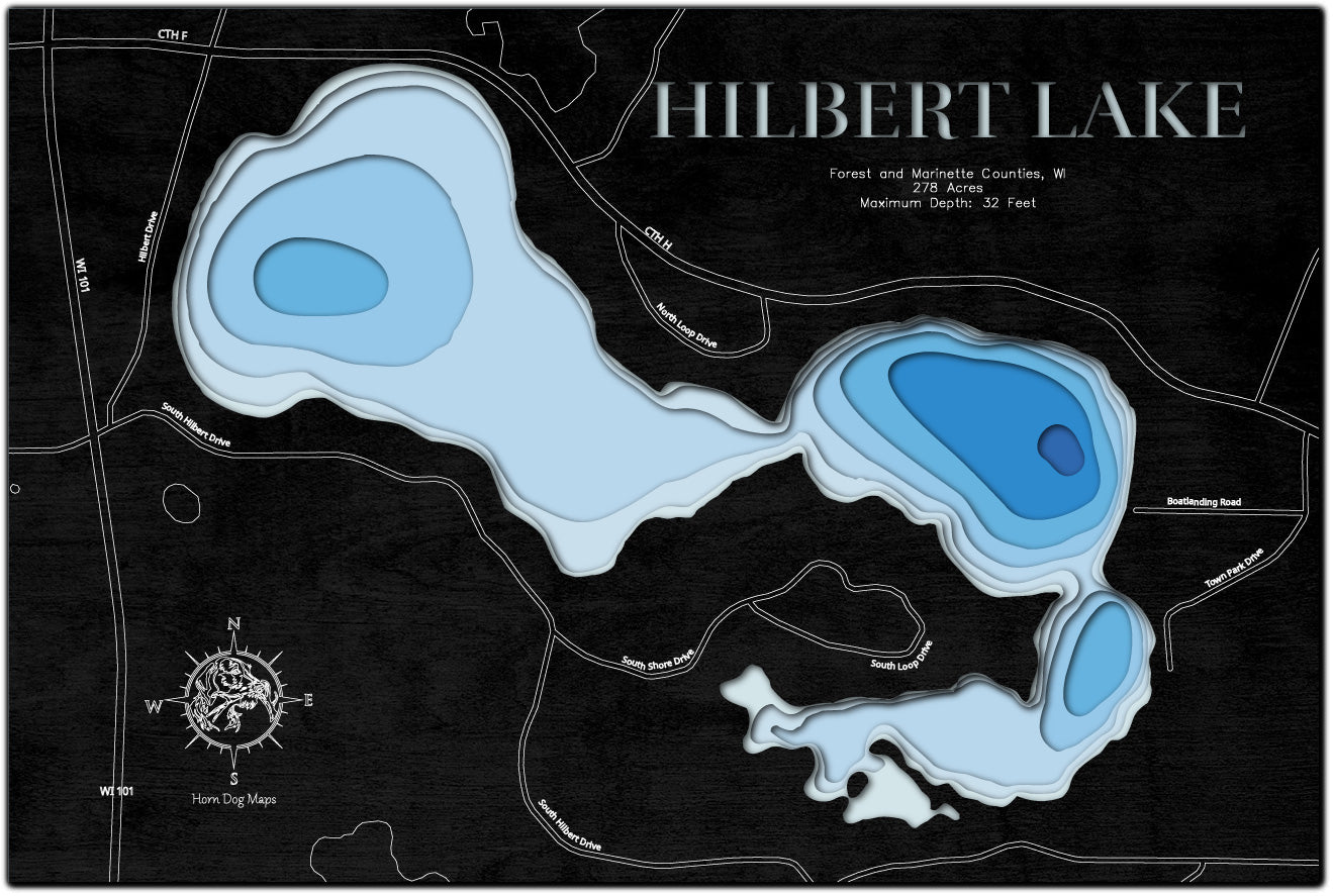 Hilbert Lake in Forest and Marinette Counties, WI