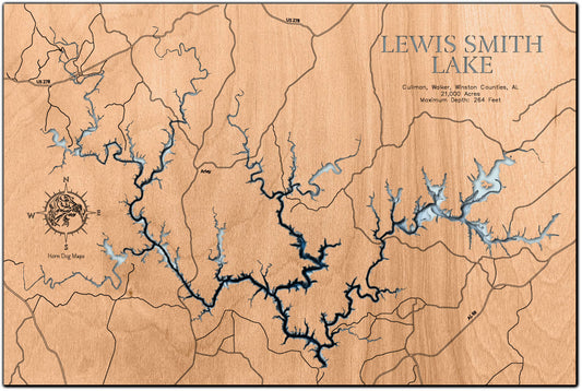 Lewis Smith Lake in Cullman, Walker, and Winston Counties, Alabama
