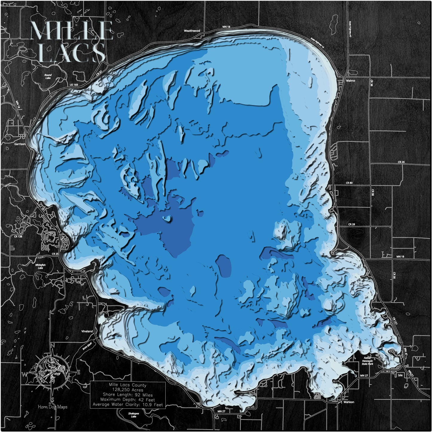 HD -  Mille Lacs Lake in Mille Lacs County, M