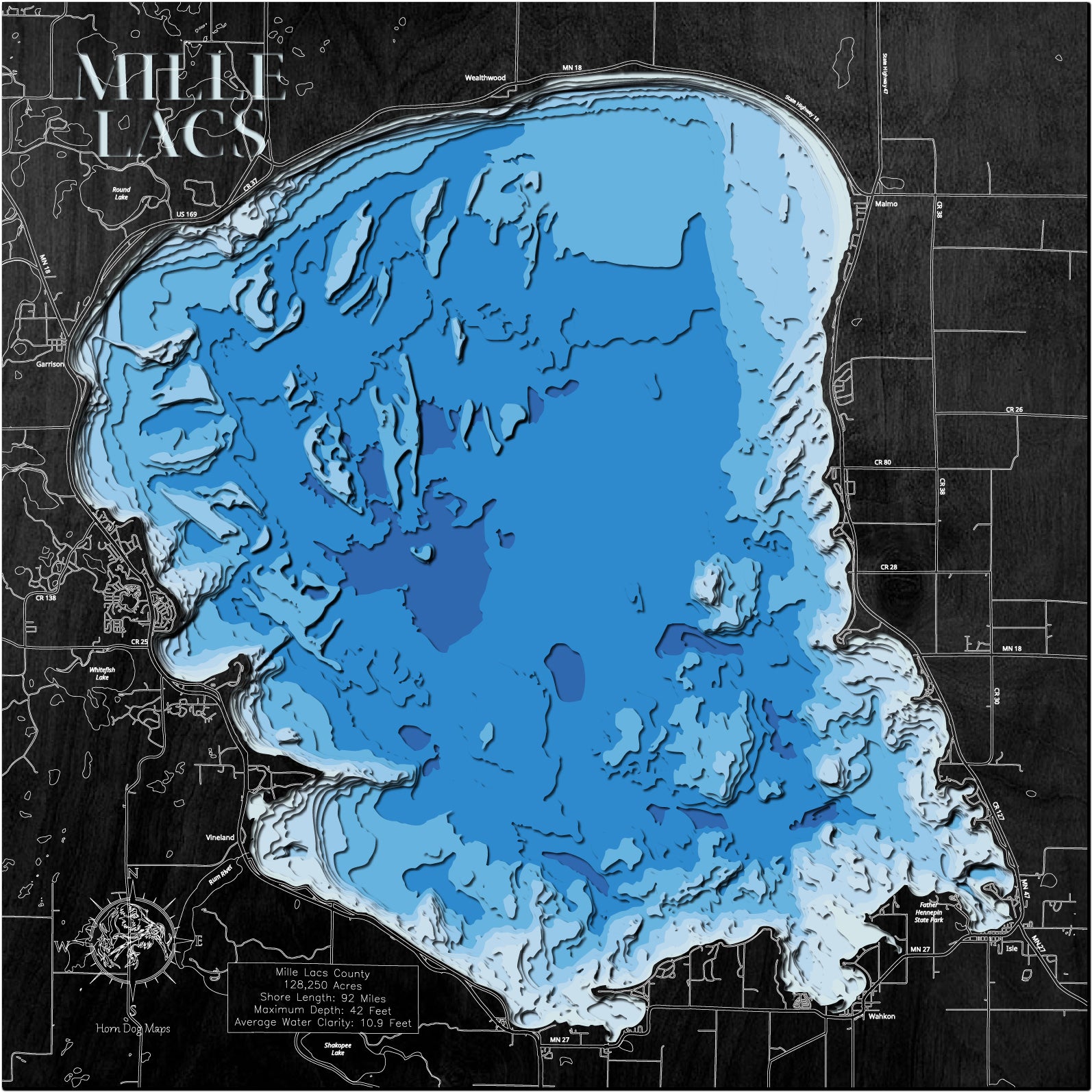 HD -  Mille Lacs Lake in Mille Lacs County, M