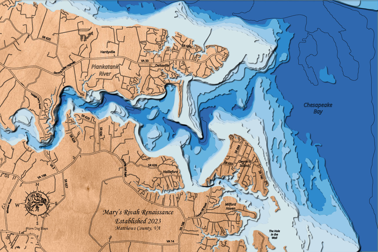 Piankatank River, Chesapeake Bay in Matthews County, VA – Horn Dog Maps