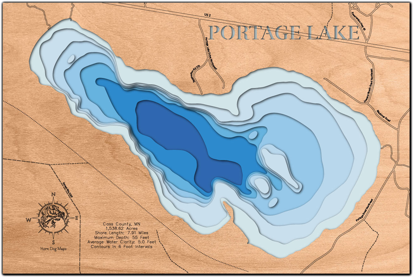 Portage Lake in Cass County, MN, Near Bena