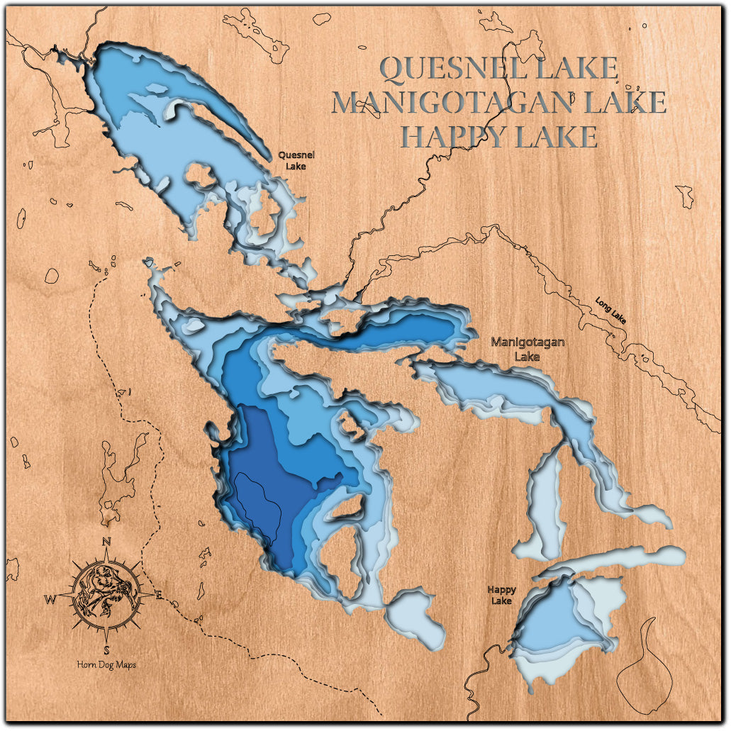 Quesnel Lake, Manigotagan Lake, and Happy Lake in Manitoba, CA