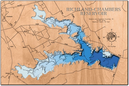 Richland-Chambers Reservoir in Navarro and Freestone Counties, TX