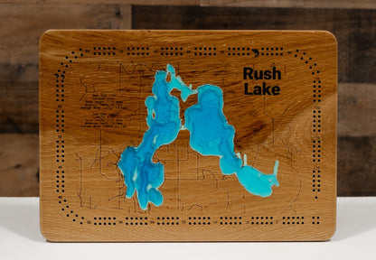 3d Lake Map of Rush Lake in Chisago County, MN 3D depth map, laser cut from high-quality wood.