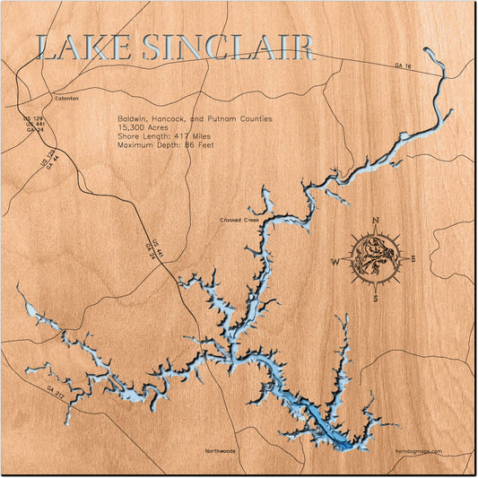 Lake Sinclair in Baldwin, Hancock, and Putnam Counties,  GA