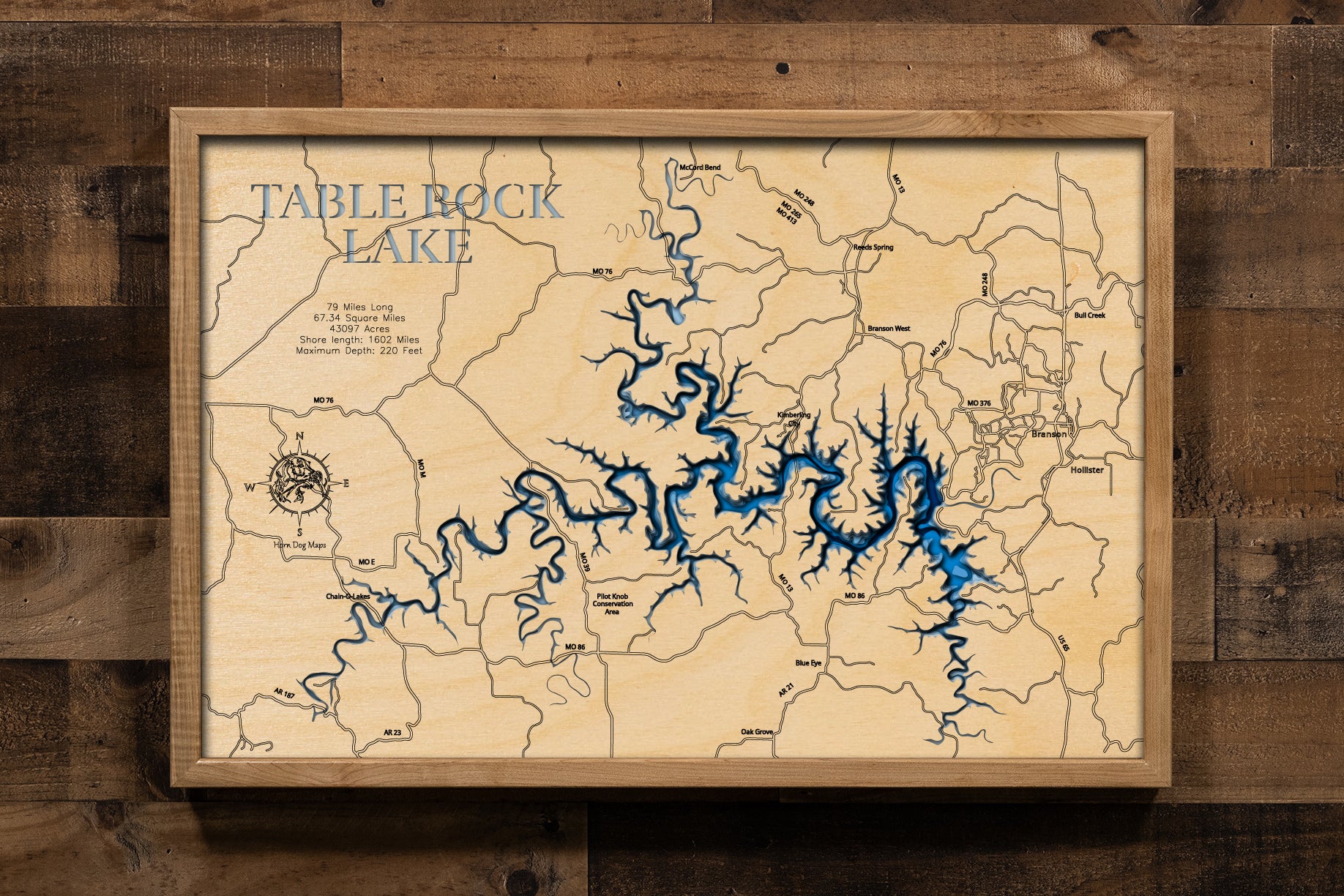 Map Of Table Rock Lake And Surrounding Towns Table Rock Lake, Missouri