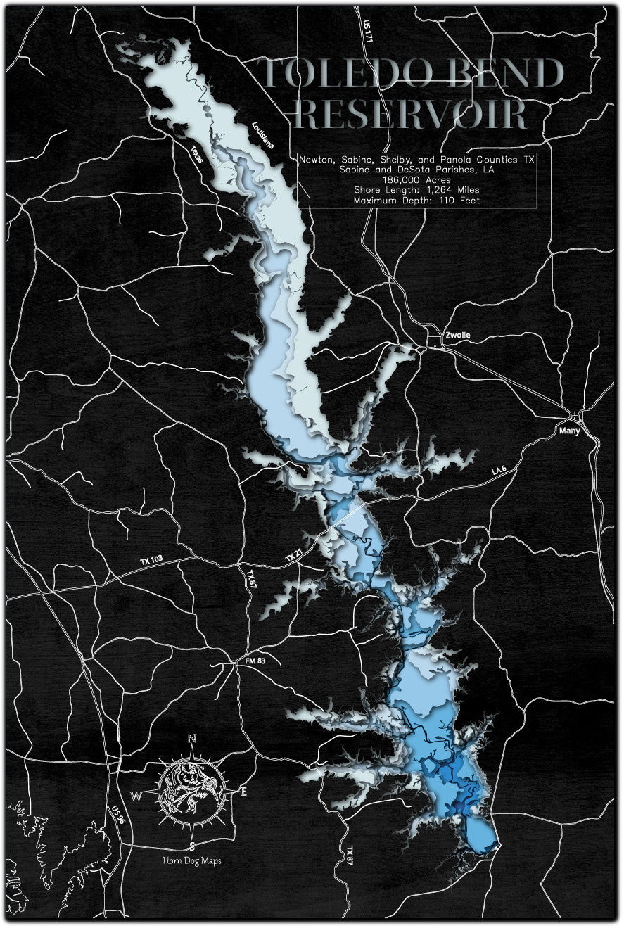 Toledo Bend Reservoir In Newton, Sabine, Shelby, And Panola Counties TX ...