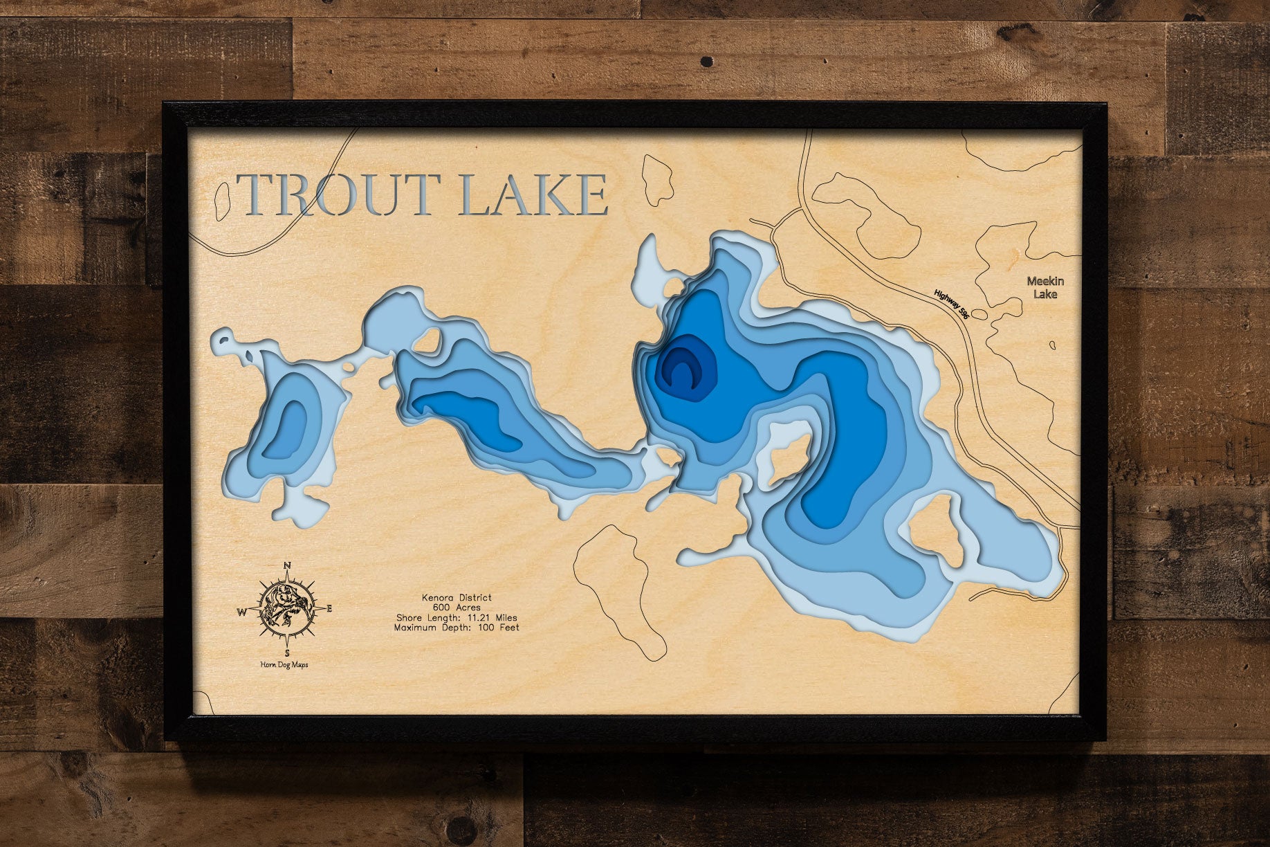 Kenora Map Trout Lake in Kenora District, Ontario, Canada – Horn Dog Maps