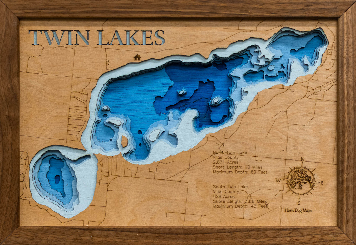 North and South Twin  Lakes in  Vilas County,  WI