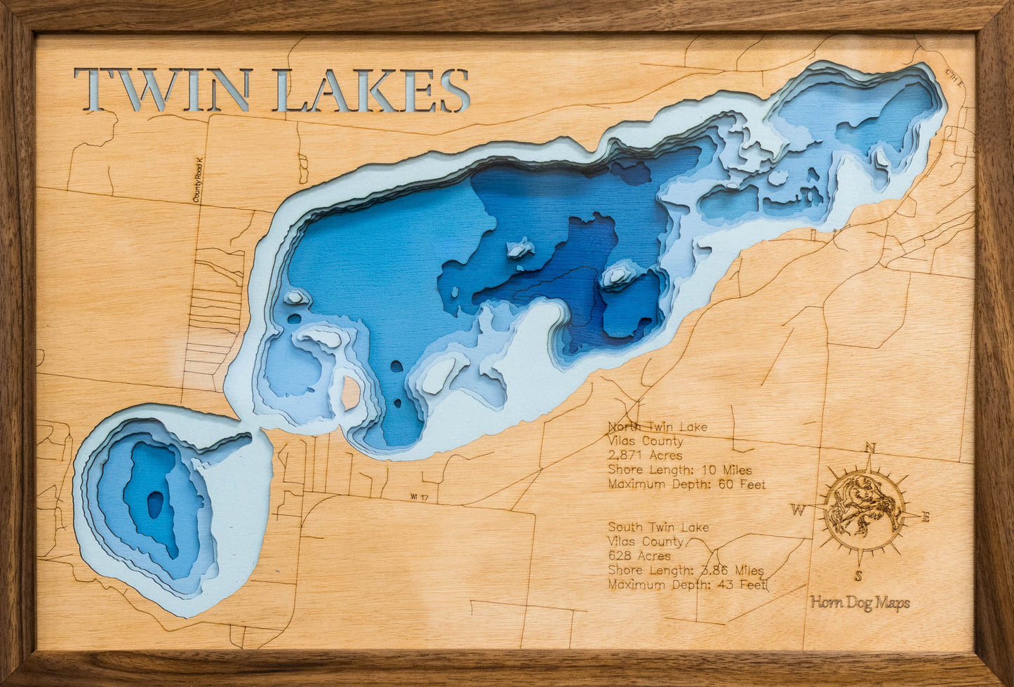 North and South Twin  Lakes in  Vilas County,  WI