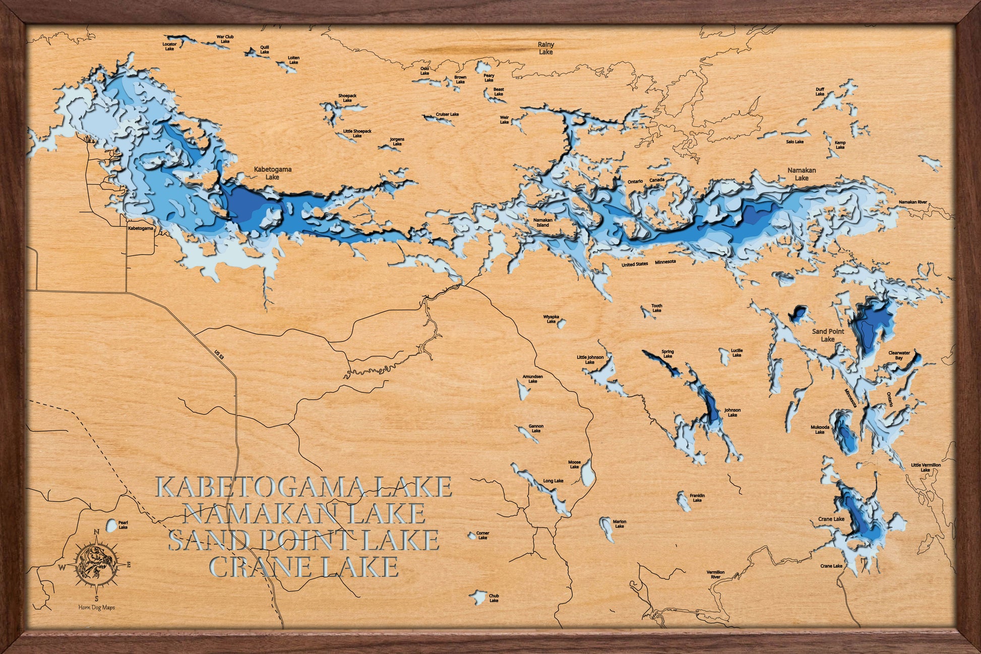 Lake Kabetogama, Namakan Lake, Sand Point Lake and Crane Lake in St. Louis County, MN, Ontario Canada