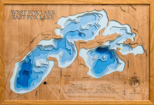 West Fox Lake and East Fox Lake in Crow Wing County, MN
