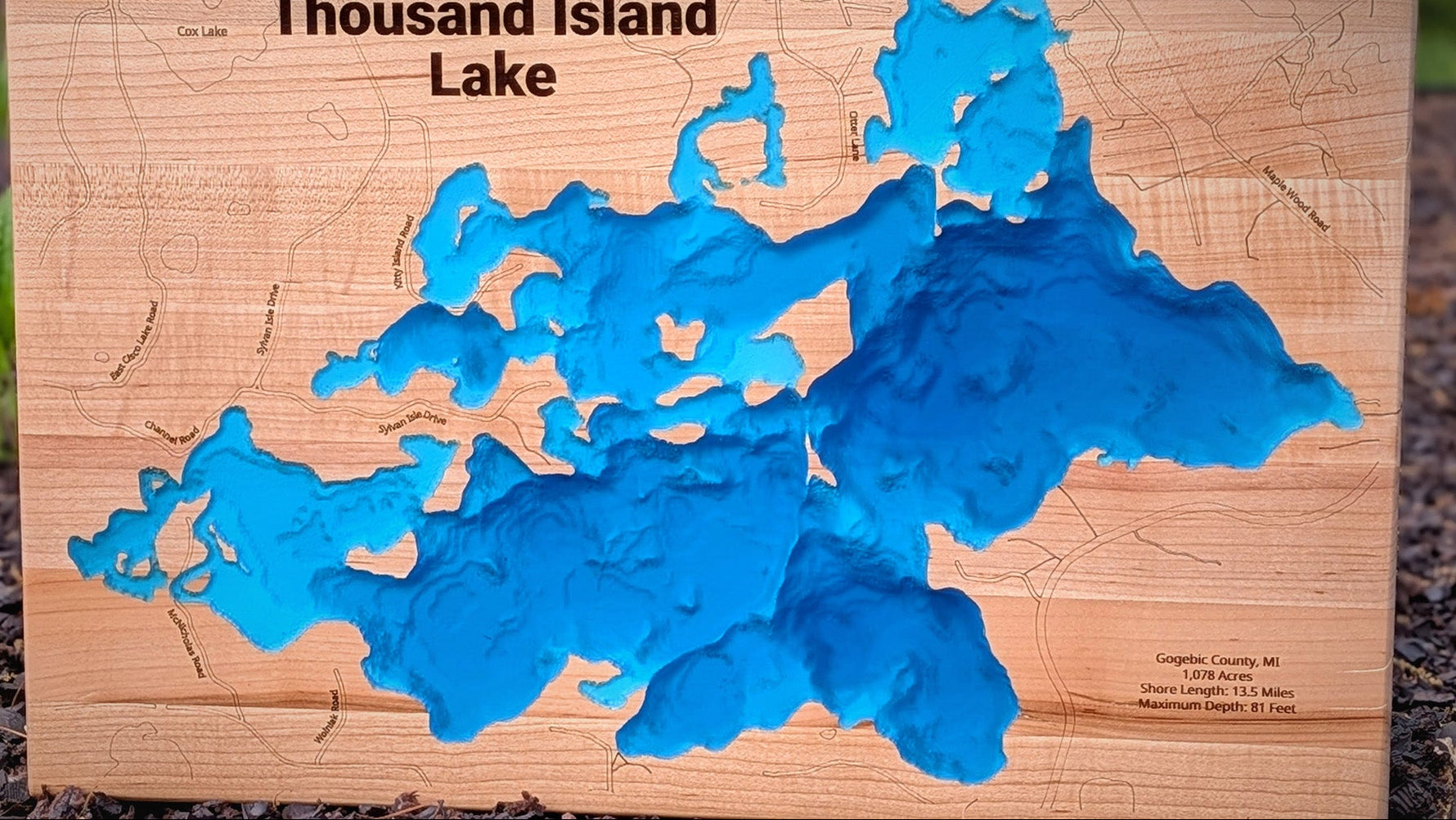 Custom 3D Wood Lake Maps - Laser Cut Designs by Horn Dog Maps