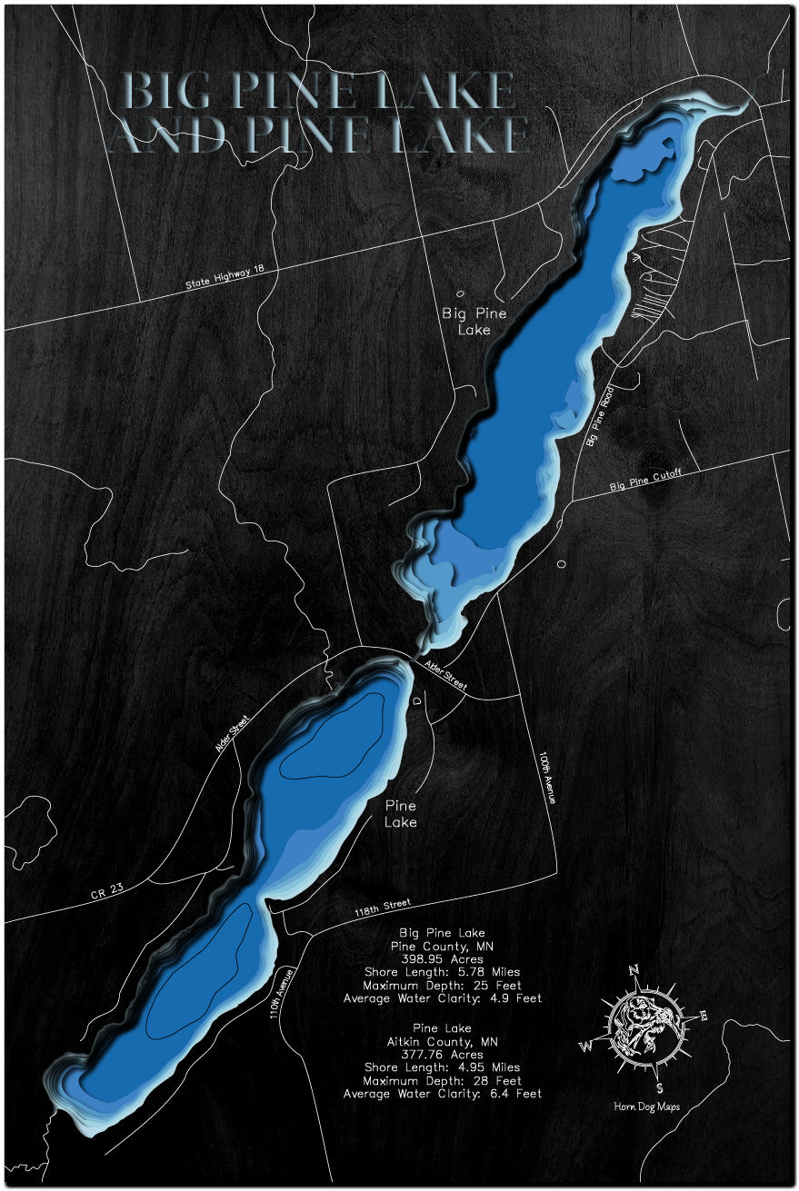 Big Pine Lake Pine County and Pine Lake in Aitkin County, MN