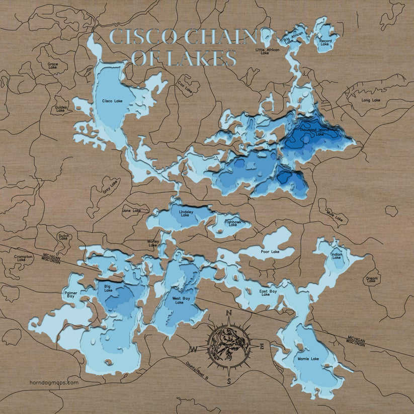 Cisco Chain of Lakes in Vilas County, WI and Gogebic County, MI