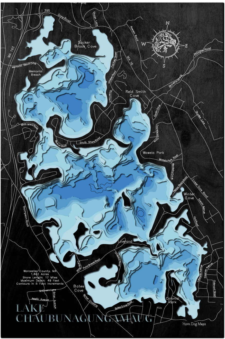 Chaubunagungamaug Lake in Worcester County, MA