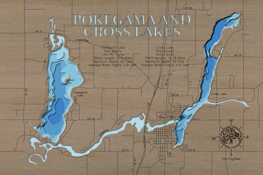 Pokegama and Cross Lakes in Pine County, MN