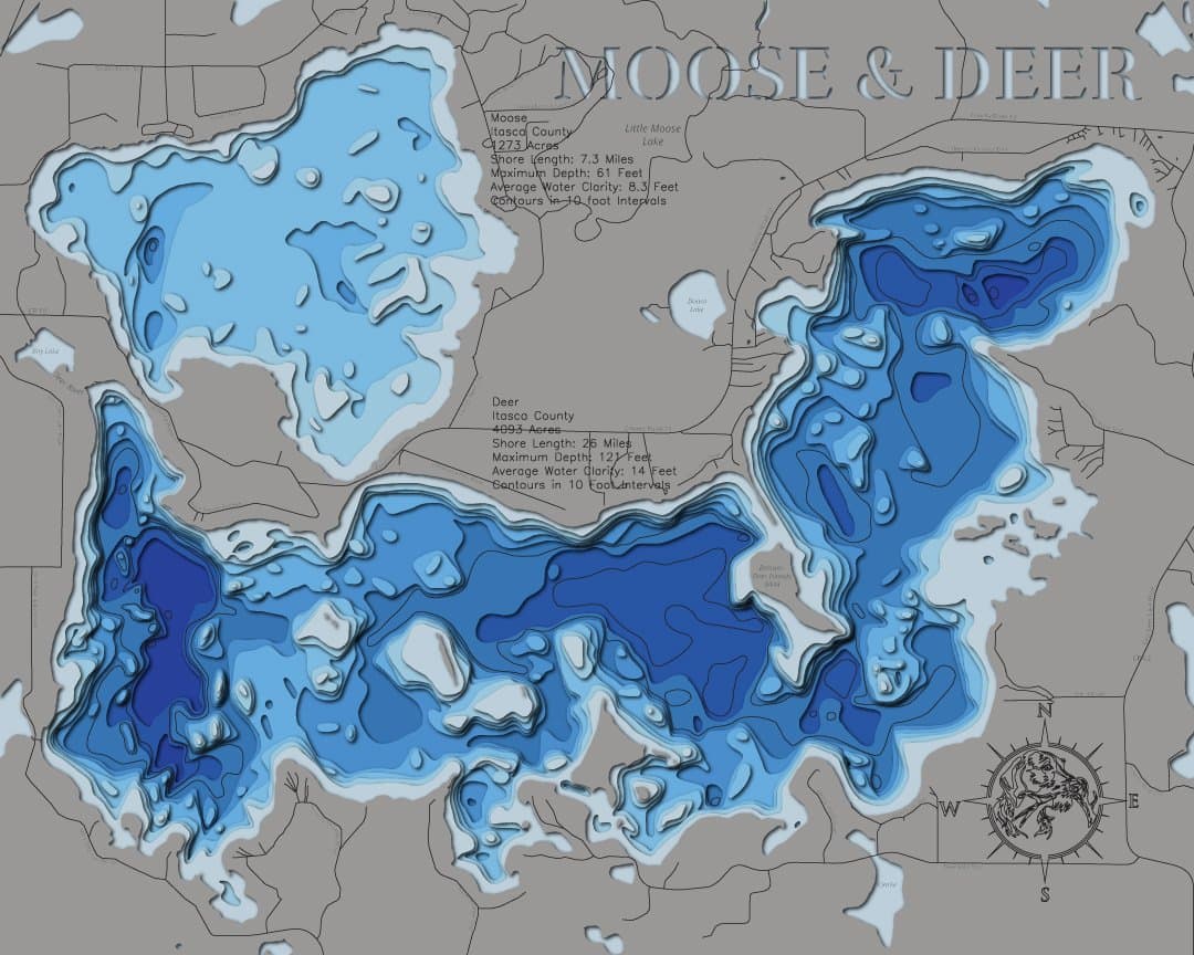 Moose and Deer (Itasca) - horn-dog-maps