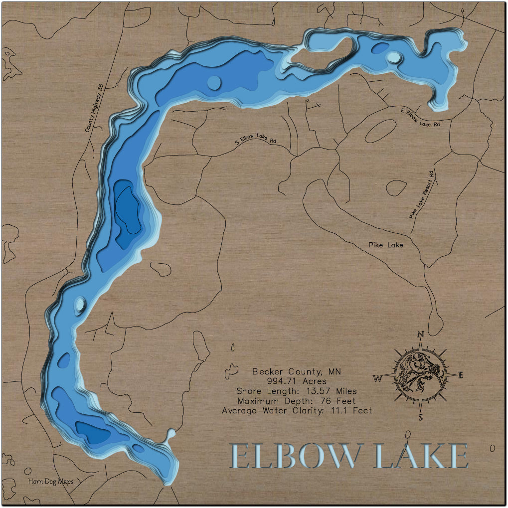 Elbow Lake in Becker County, MN, near Waubun