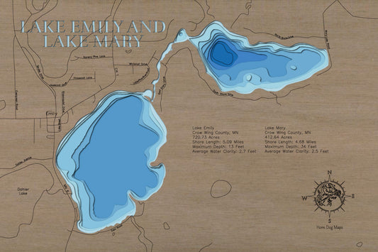 Lake Emily and Lake Mary in Crow Wing County, MN