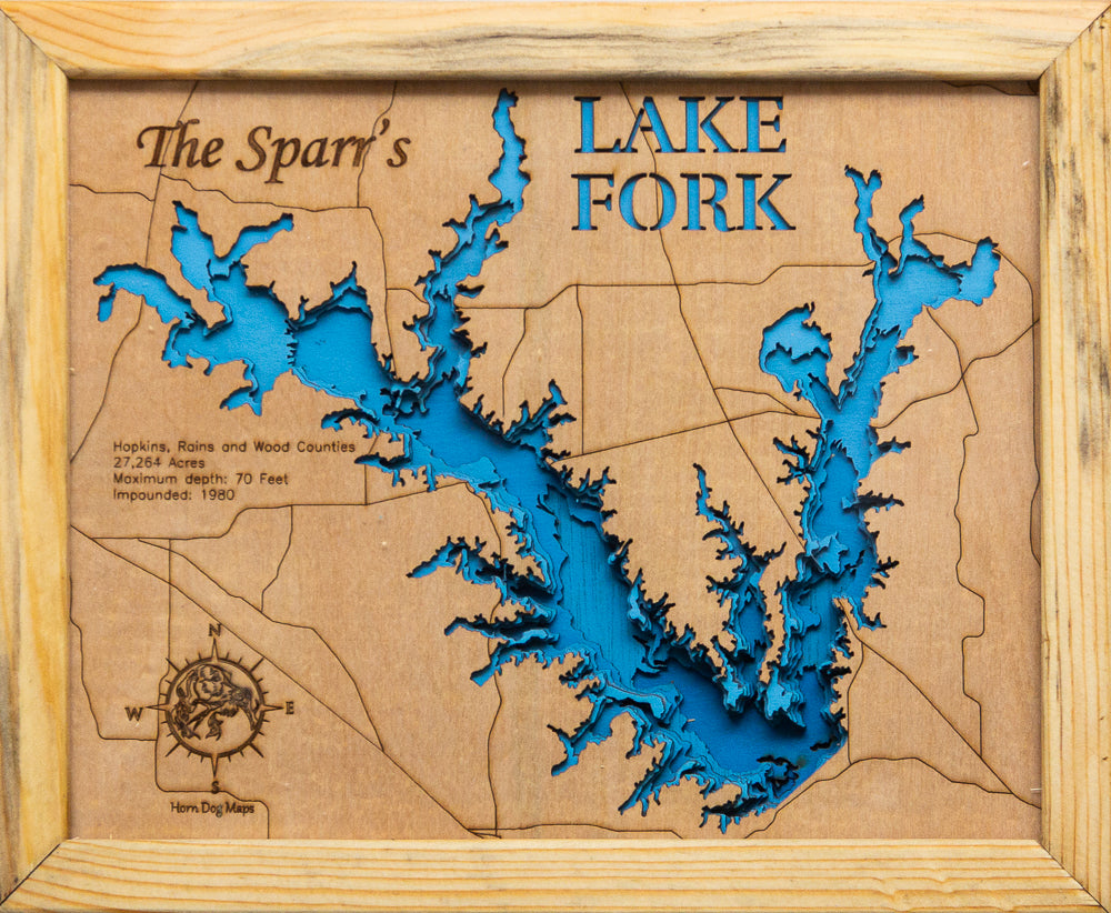 Lake Fork in Hopkins, Rain, and Wood Counties, Texas – Horn Dog Maps