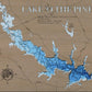 3d Depth Map of Lake O' The Pines in Marion, Morris, Upshur, and Camp Counties, Texas
