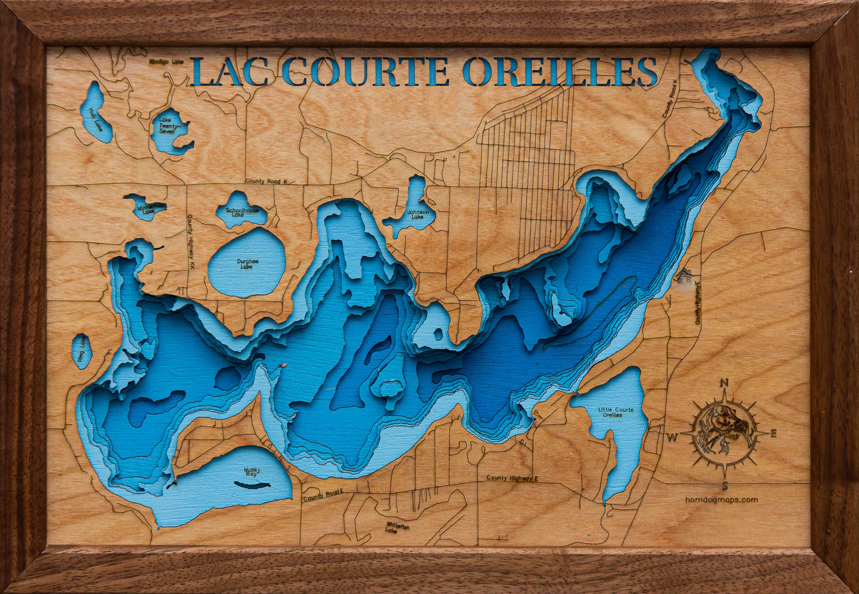 3d Depth Map of Lac Courte Oreilles Sawyer County, WI