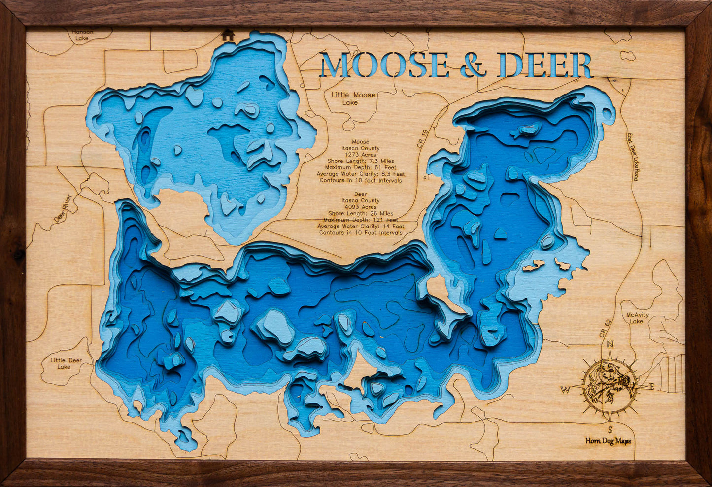 Moose Lake and Deer Lake in Itasca County, MN