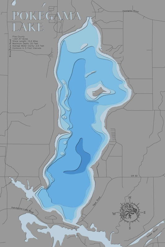 3d Depth Map of Pokegama Lake in Pine County, MN