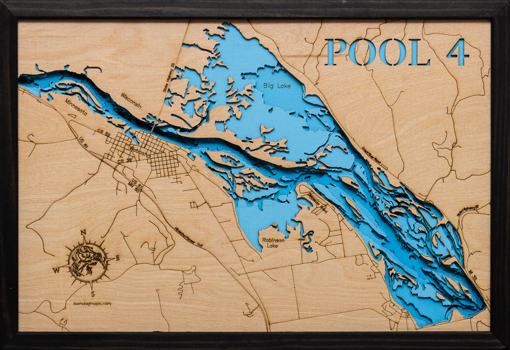 Pool 4 of the Mississippi River in Wabasha County, MN and Buffalo County,  WI – Horn Dog Maps