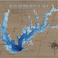 3d Depth Map of Ray Roberts Lake in Denton, Cook, and Grayson County, Texas
