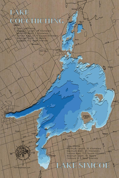 Lake Simcoe and Lake Couchiching in Ontario, Canada