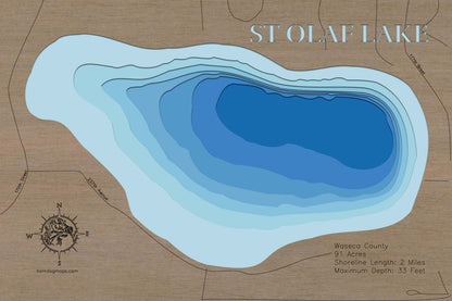 St. Olaf Lake in Waseca County, Minnesota