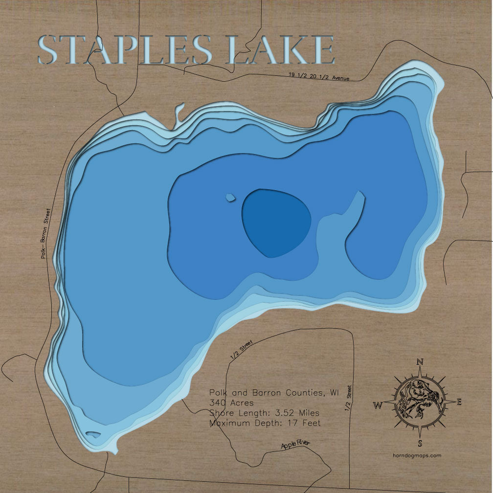 Staples Lake in Barron and Polk Counties, WI