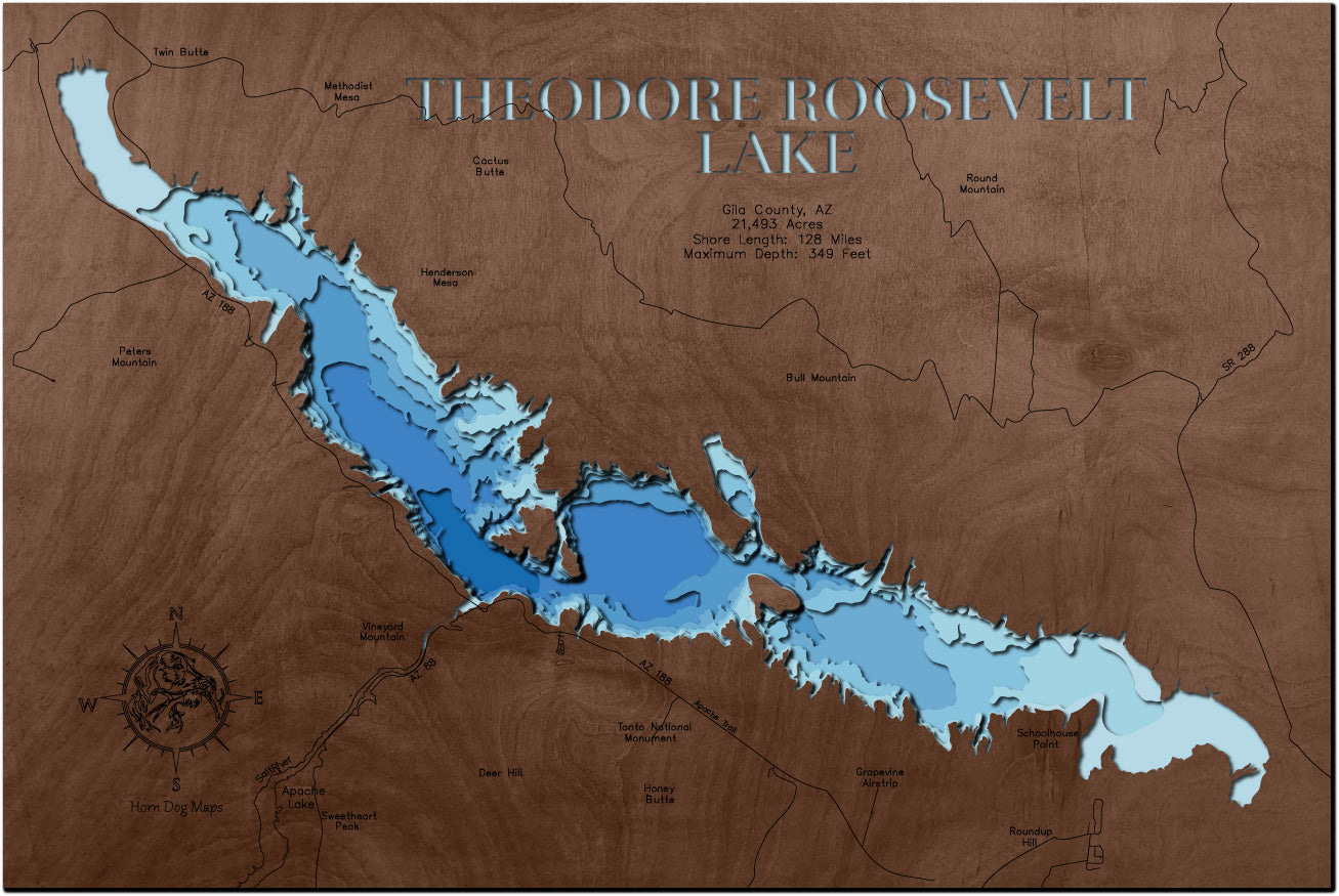 Theodore Roosevelt Lake in Gila County, AZ