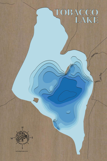 tobacco lake Tobacco Lake in Ontario, Canada - 3D Wood Maps Small tobacco lake Tobacco Lake in Ontario, Canada - 3D Wood Maps Small