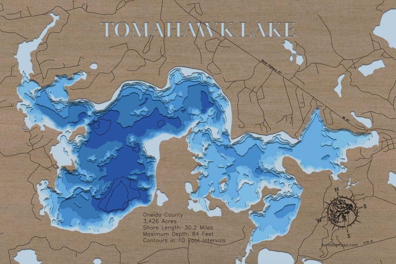 Tomahawk Lake Tomahawk Lake in Oneida County, WI – Horn Dog Maps